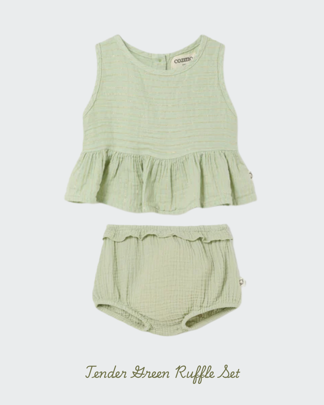 TENDER GREEN RUFFLE SET