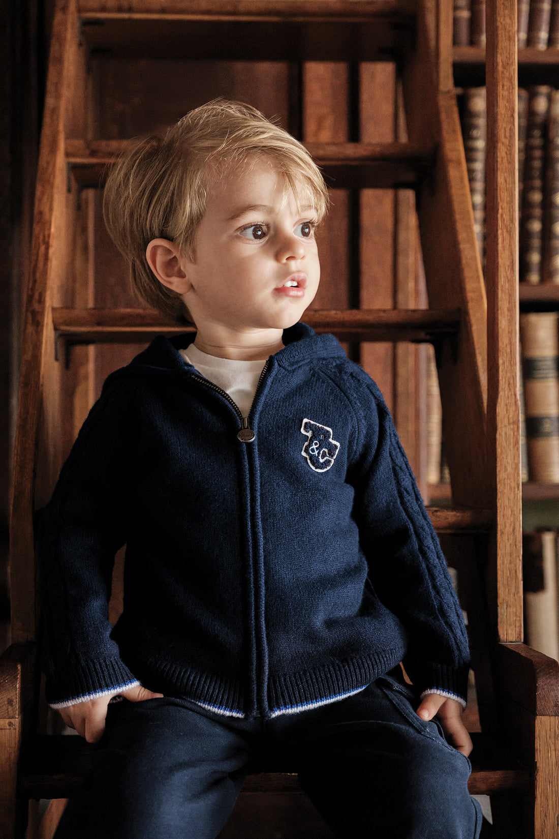 CARDIGAN Blue Grey chinée TC signature