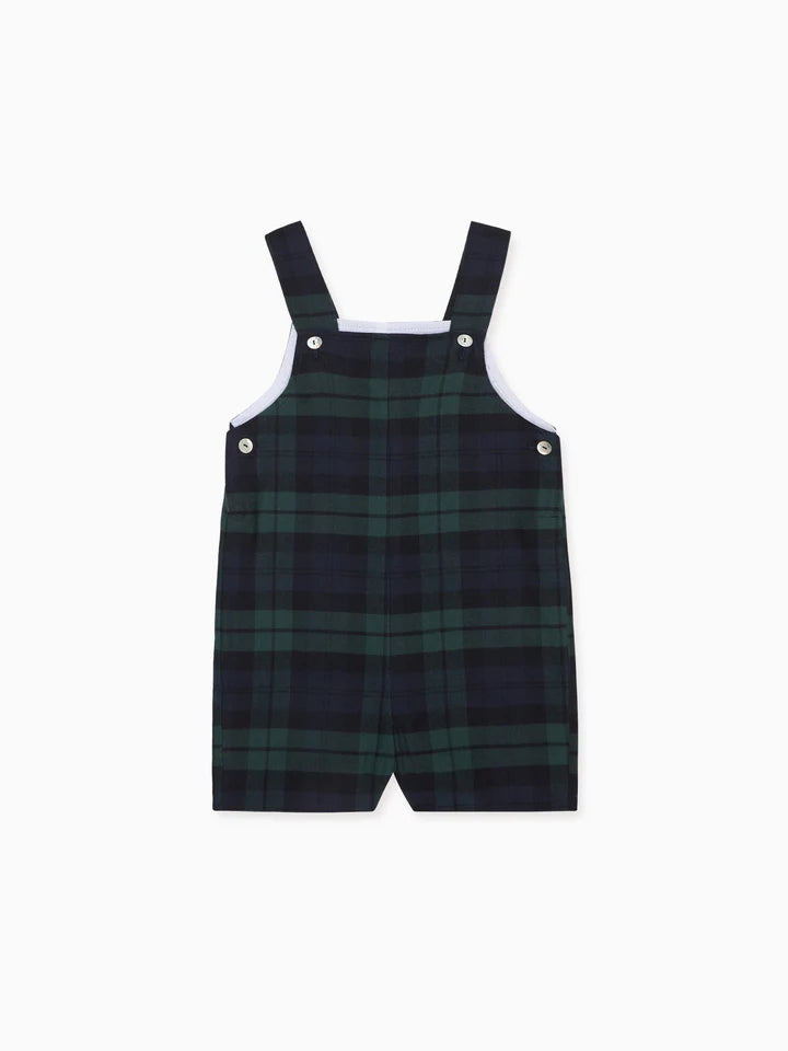 Green Tartan Buganvilla Baby Dungarees by La Coqueta