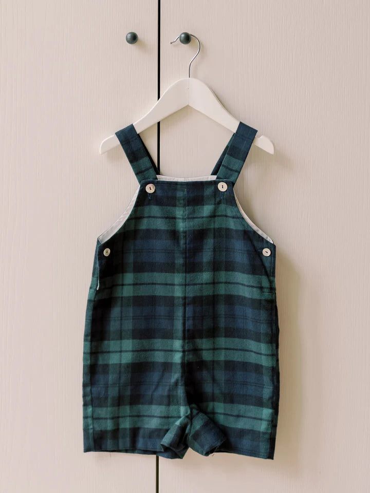 Green Tartan Buganvilla Baby Dungarees by La Coqueta