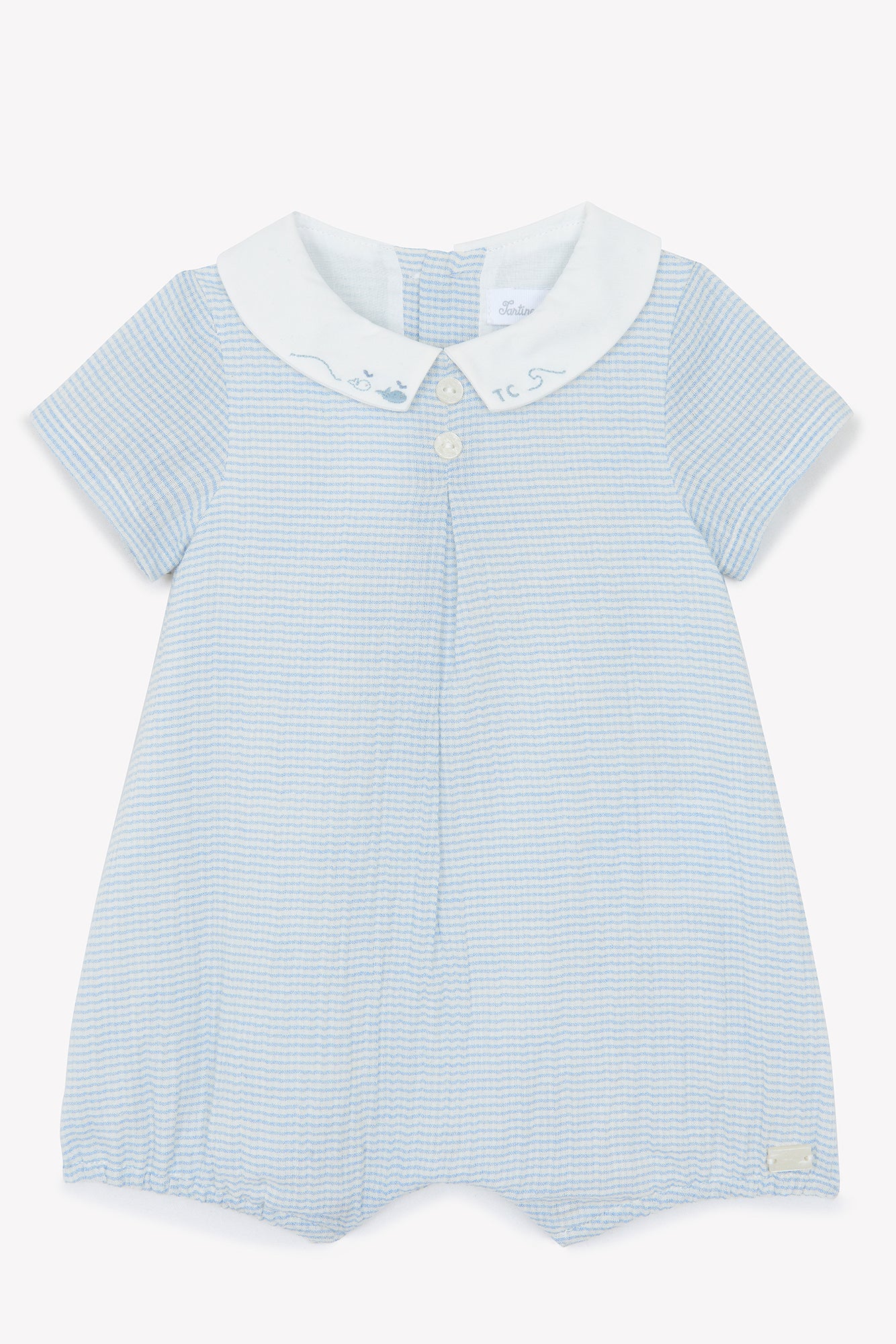 JUMPSUIT SHORT – STRIPED BLUE CELESTIAL