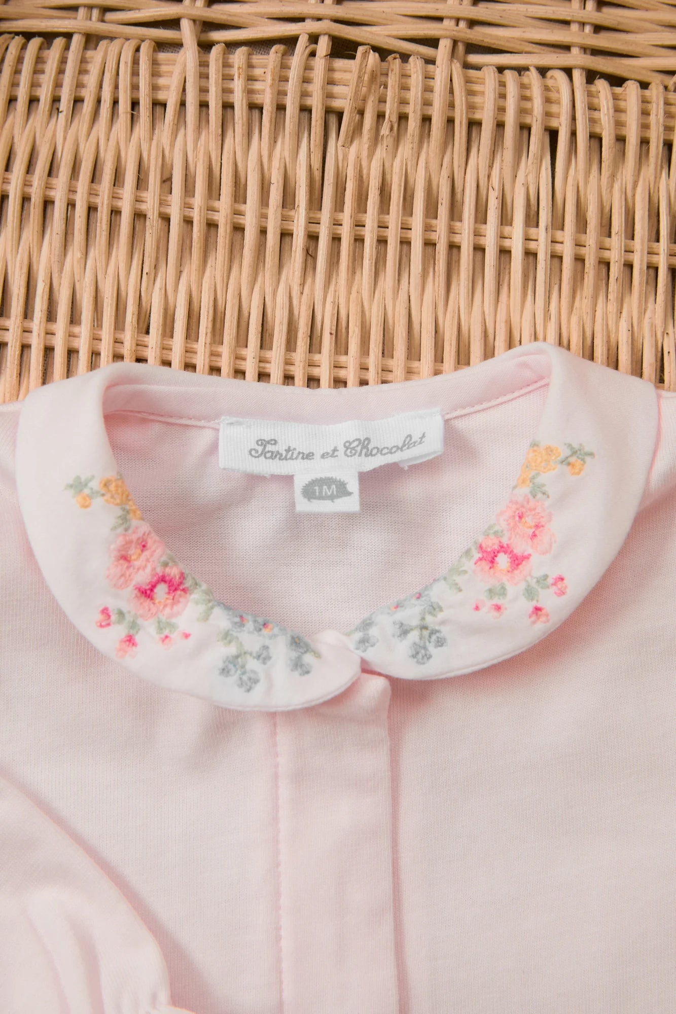 PAJAMAS – PALE PINK EMBROIDERY FLOWERY
