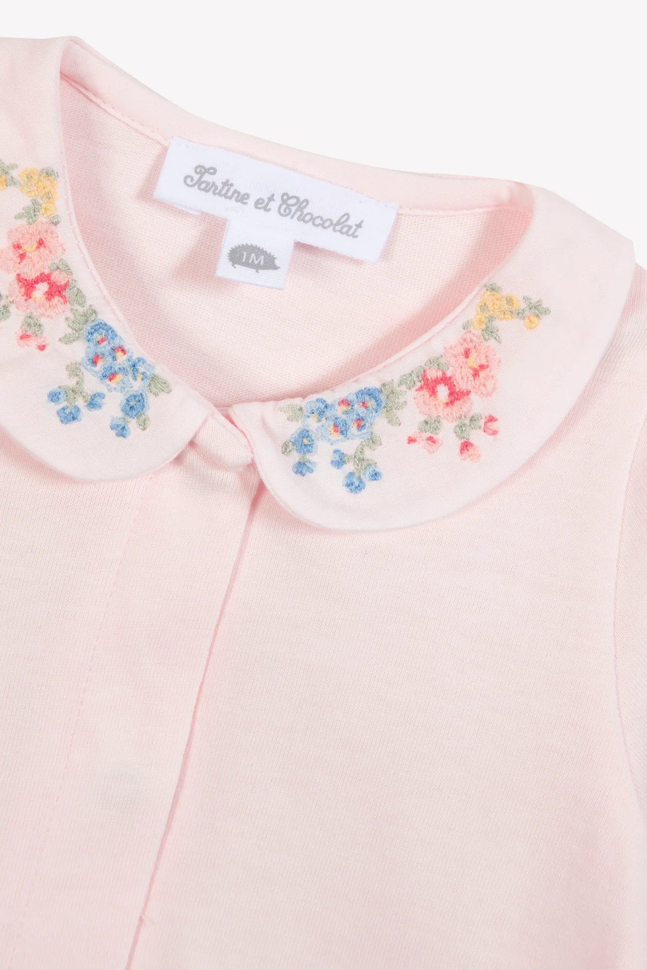 PAJAMAS – PALE PINK EMBROIDERY FLOWERY