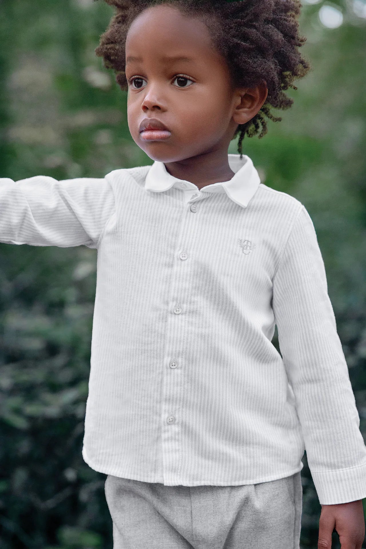 Shirt Light grey Stripes TC monogram