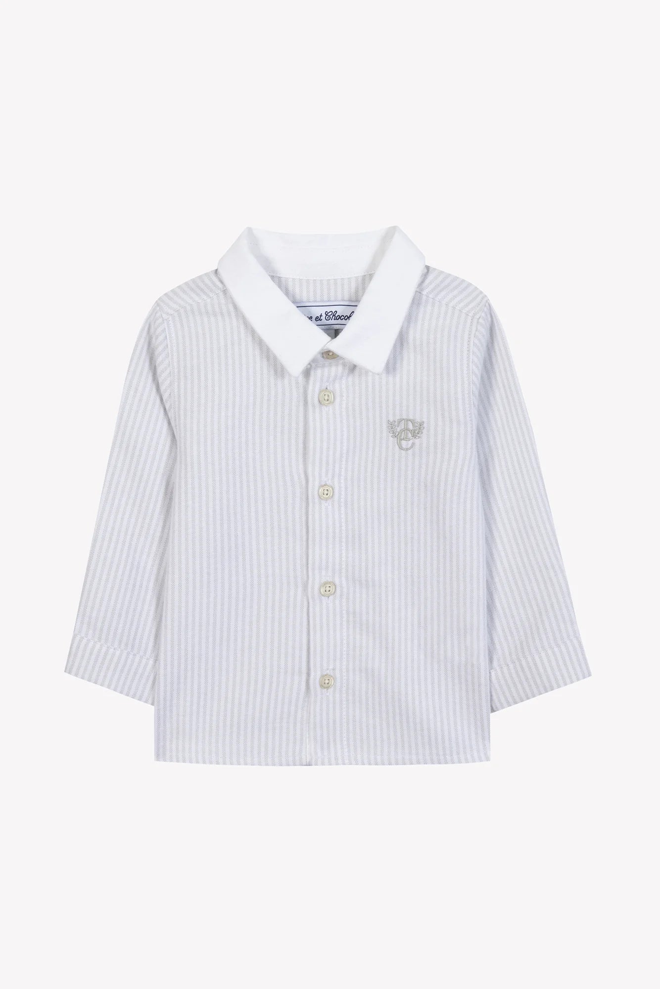 Shirt Light grey Stripes TC monogram