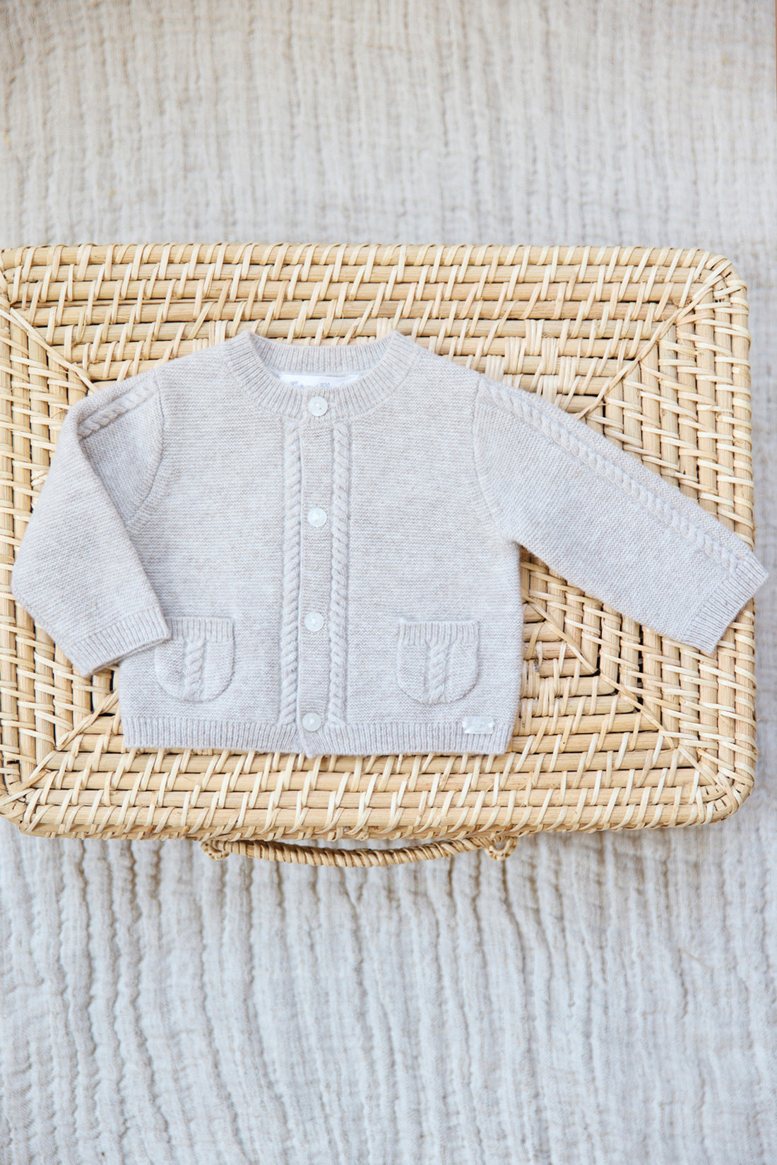 CARDIGAN Greige Minée with pockets
