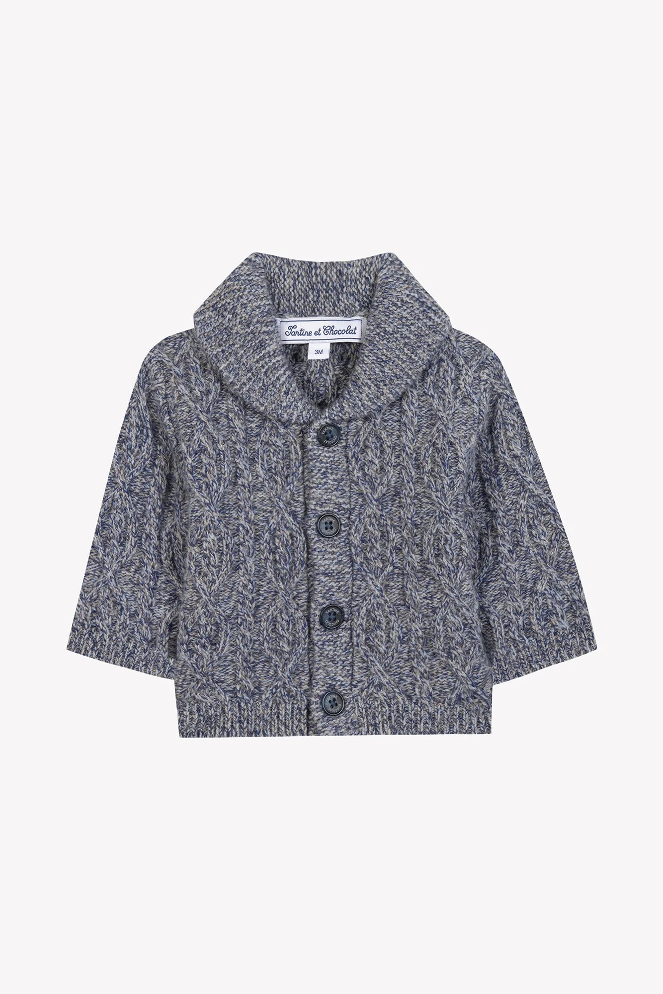 CARDIGAN Navy Shawl collar Knitwear Cablee