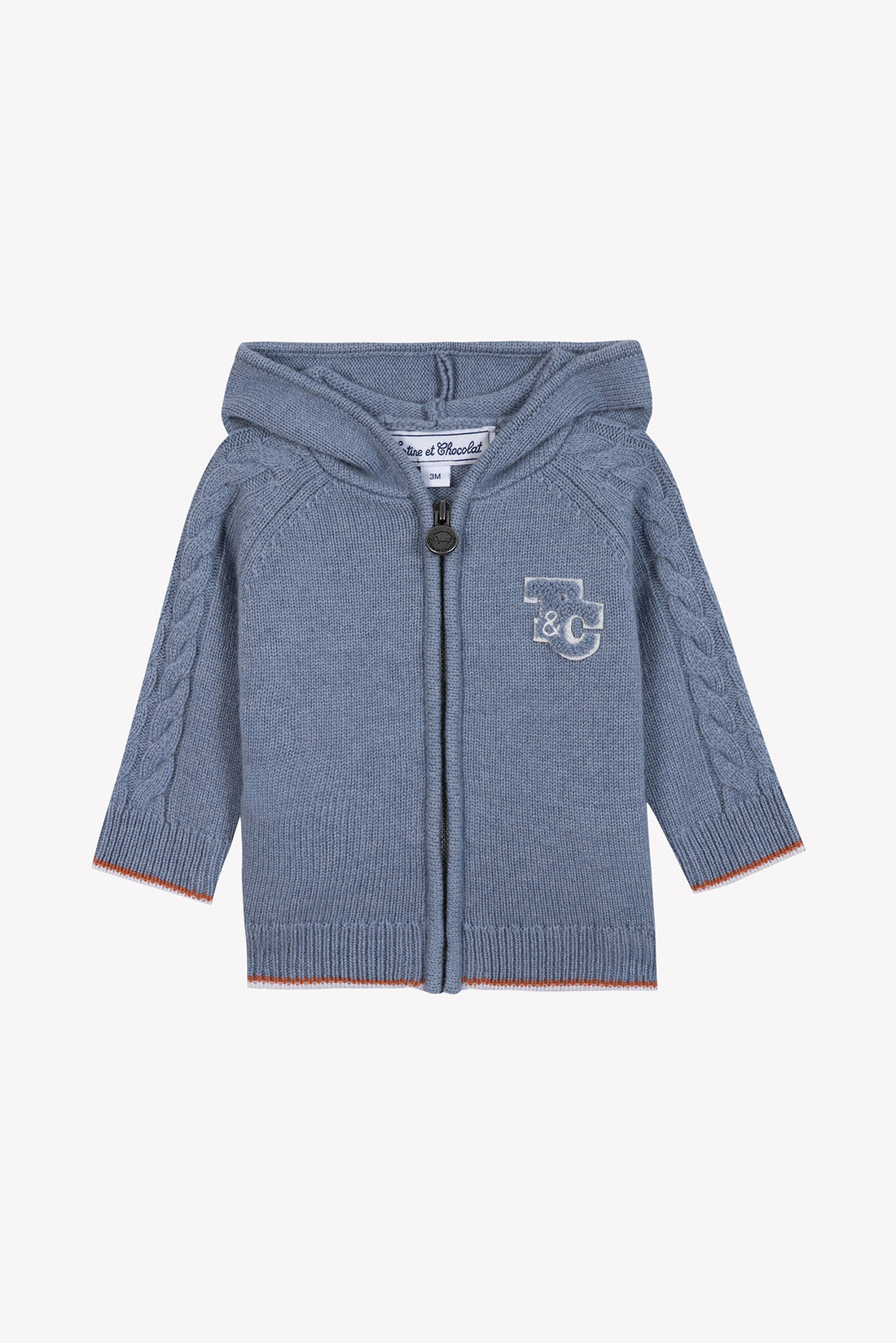 CARDIGAN Blue Grey chinée TC signature