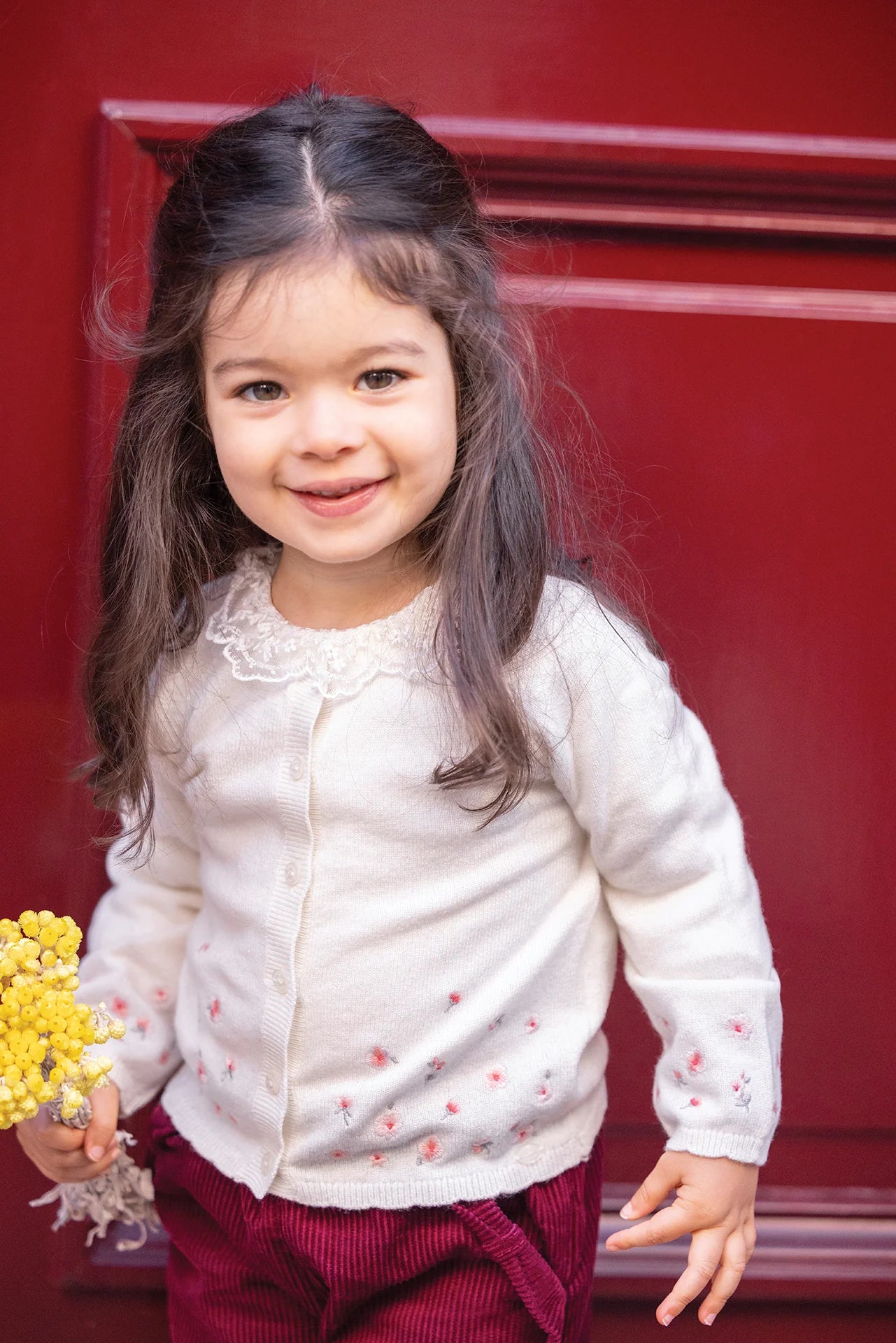 Cardigan Ecru Embrodery praline