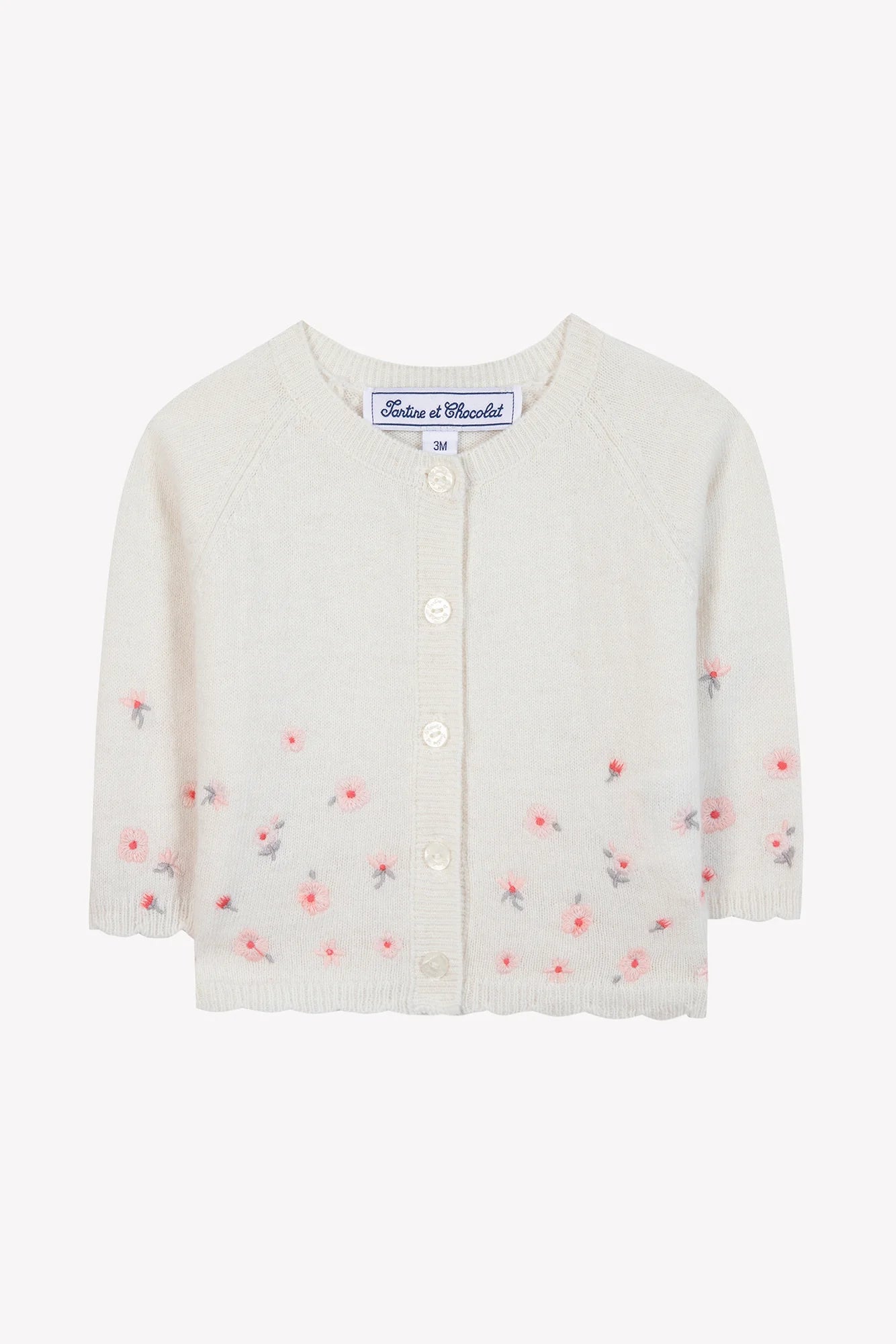 Cardigan Ecru Embrodery praline