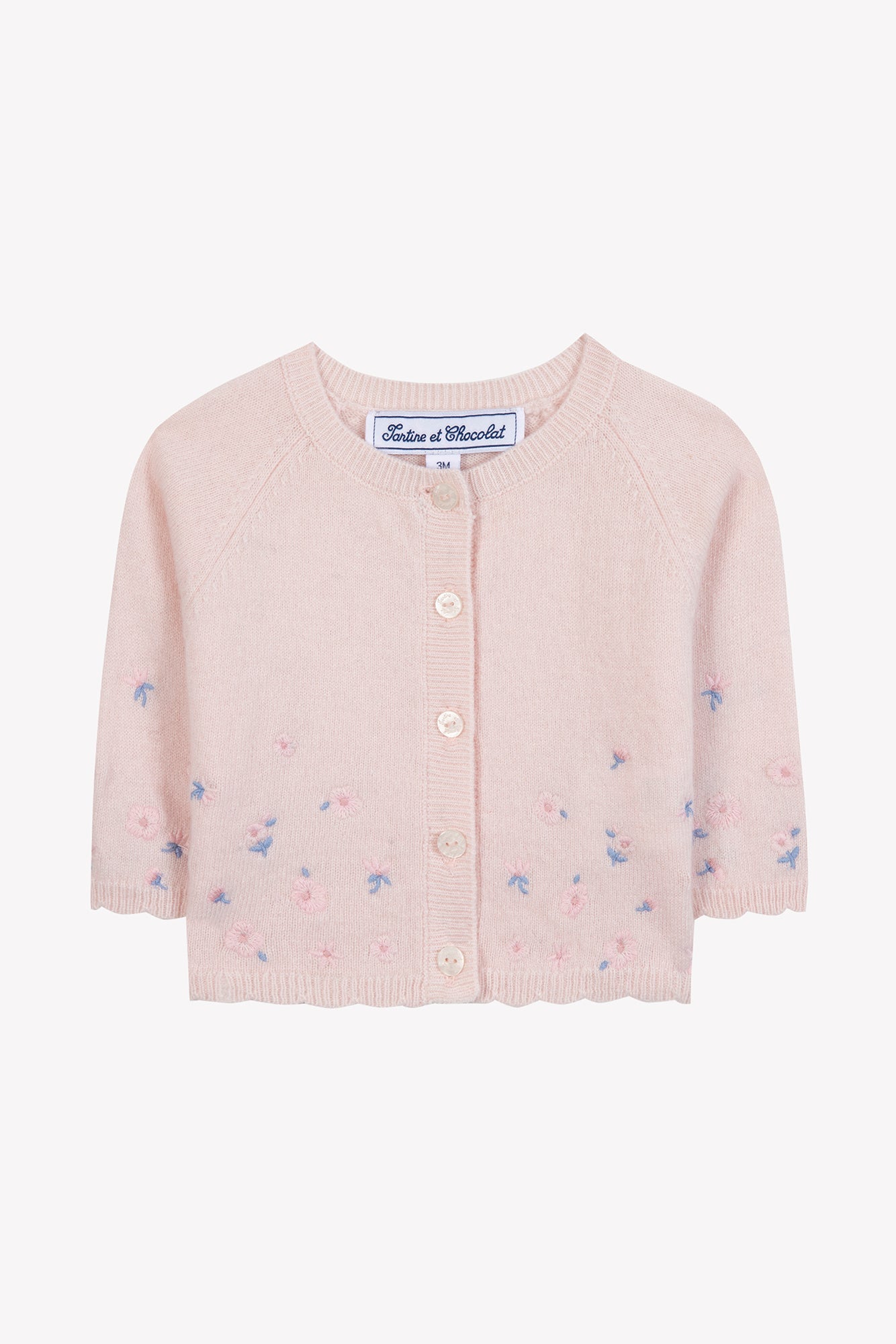 CARDIGAN Pale pink Embrodery eglantine