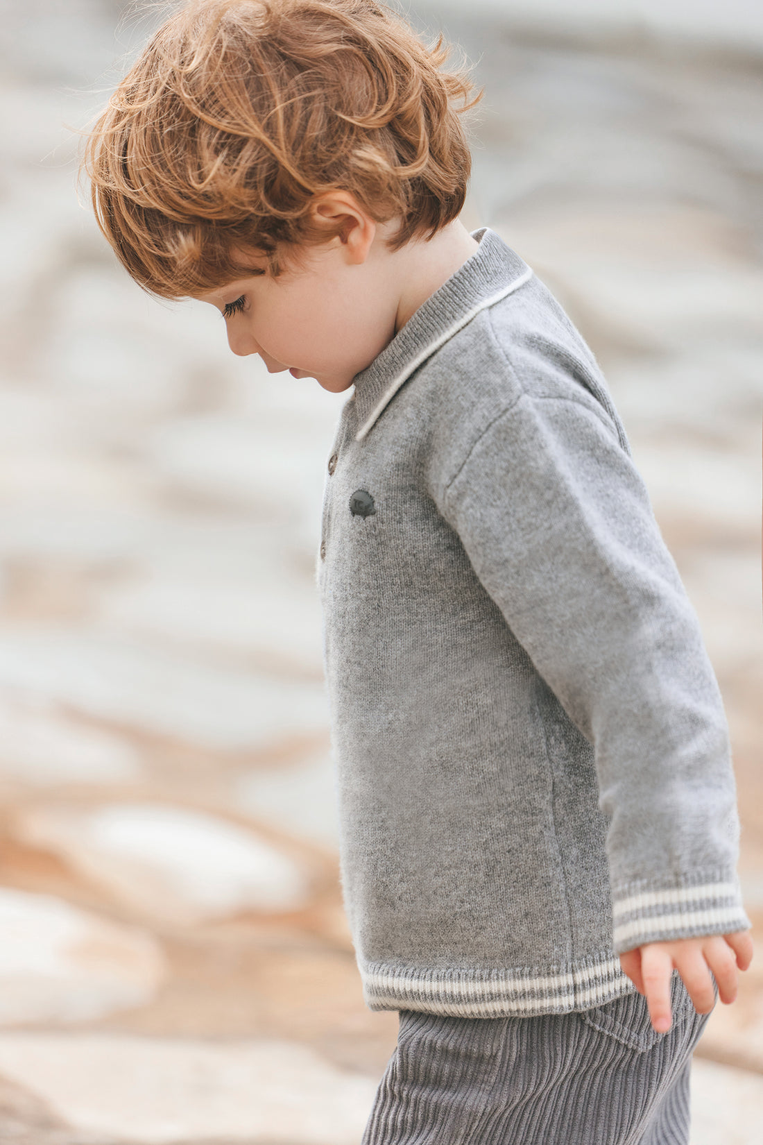 SWEATER Grey China Pointed collar