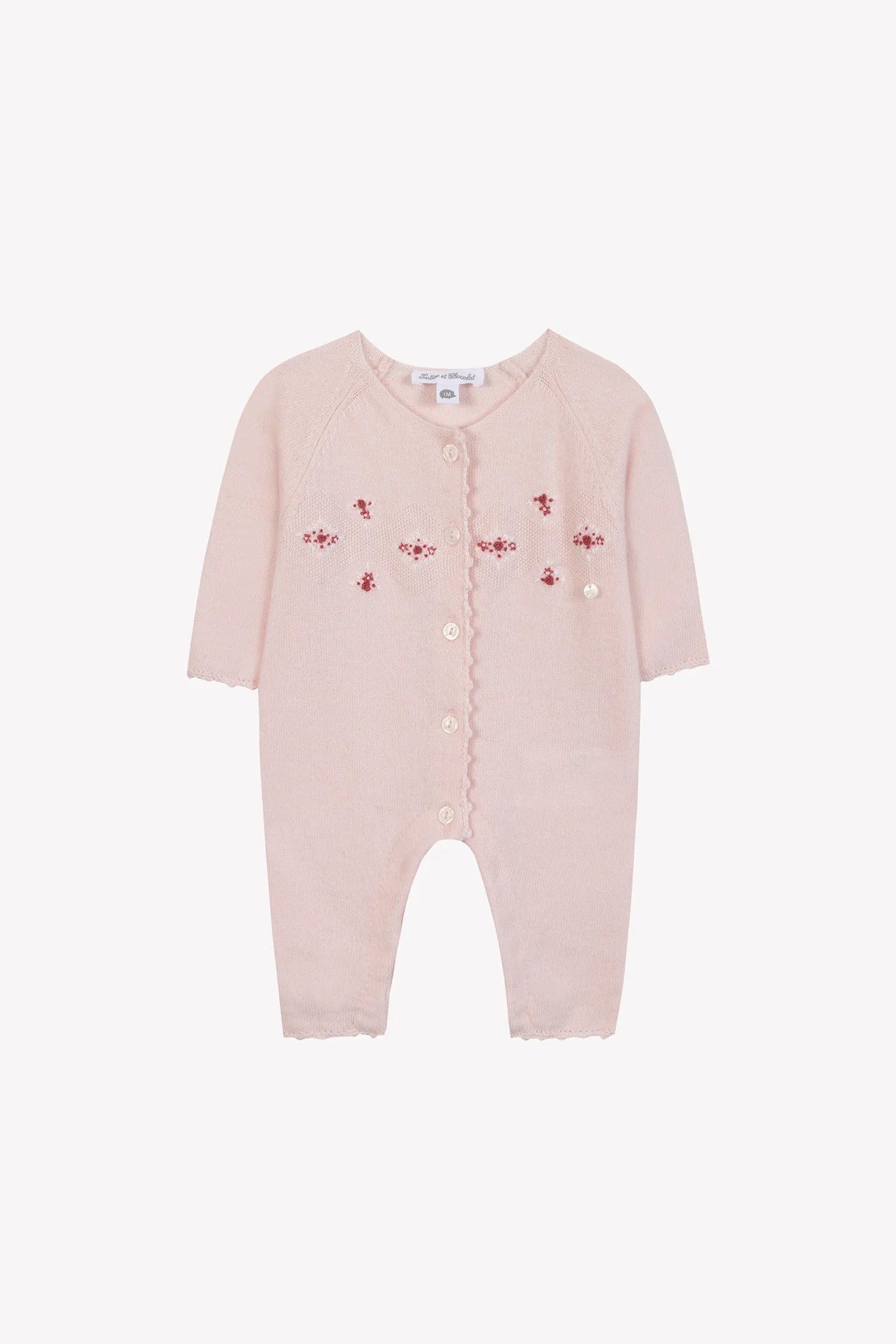 JUMPSUIT LONG Pale pink embroidery
