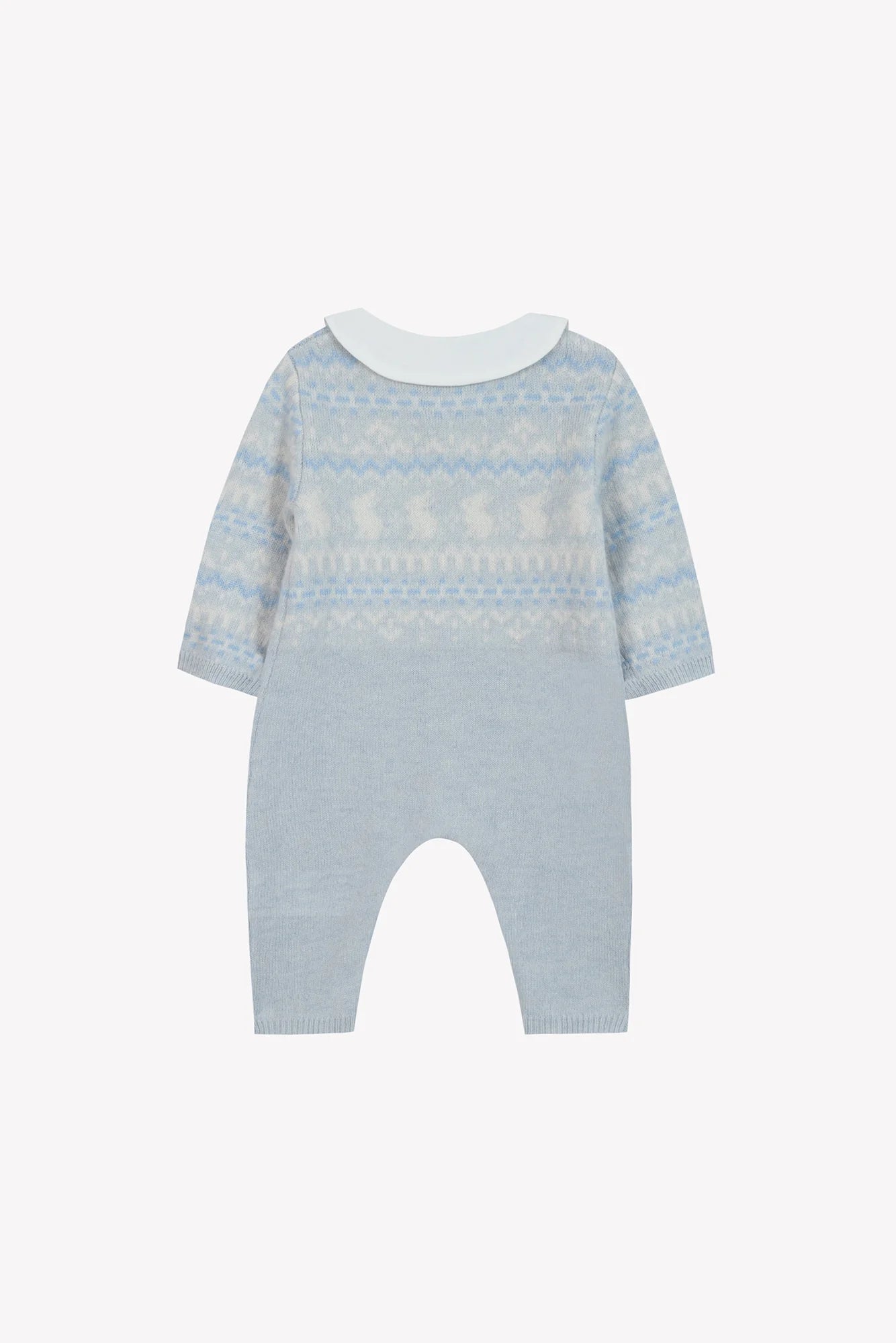 JUMPSUIT LONG Blue celestial jacquard