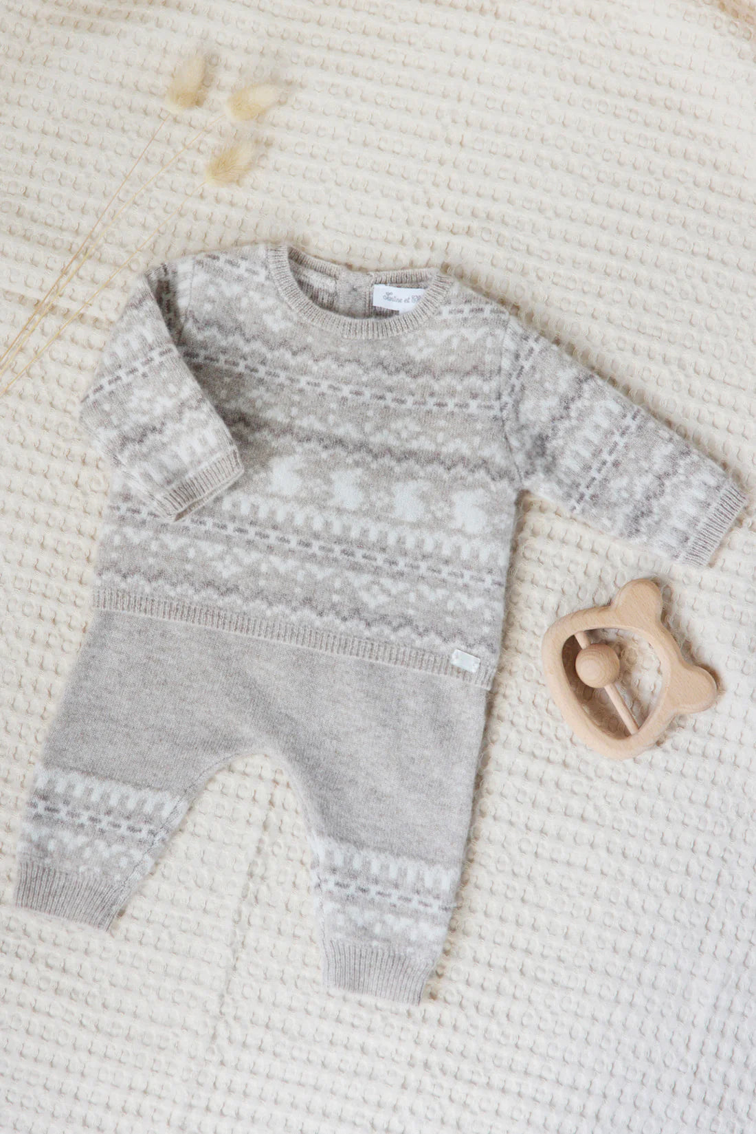 OUTFIT LONG Greige jacquard