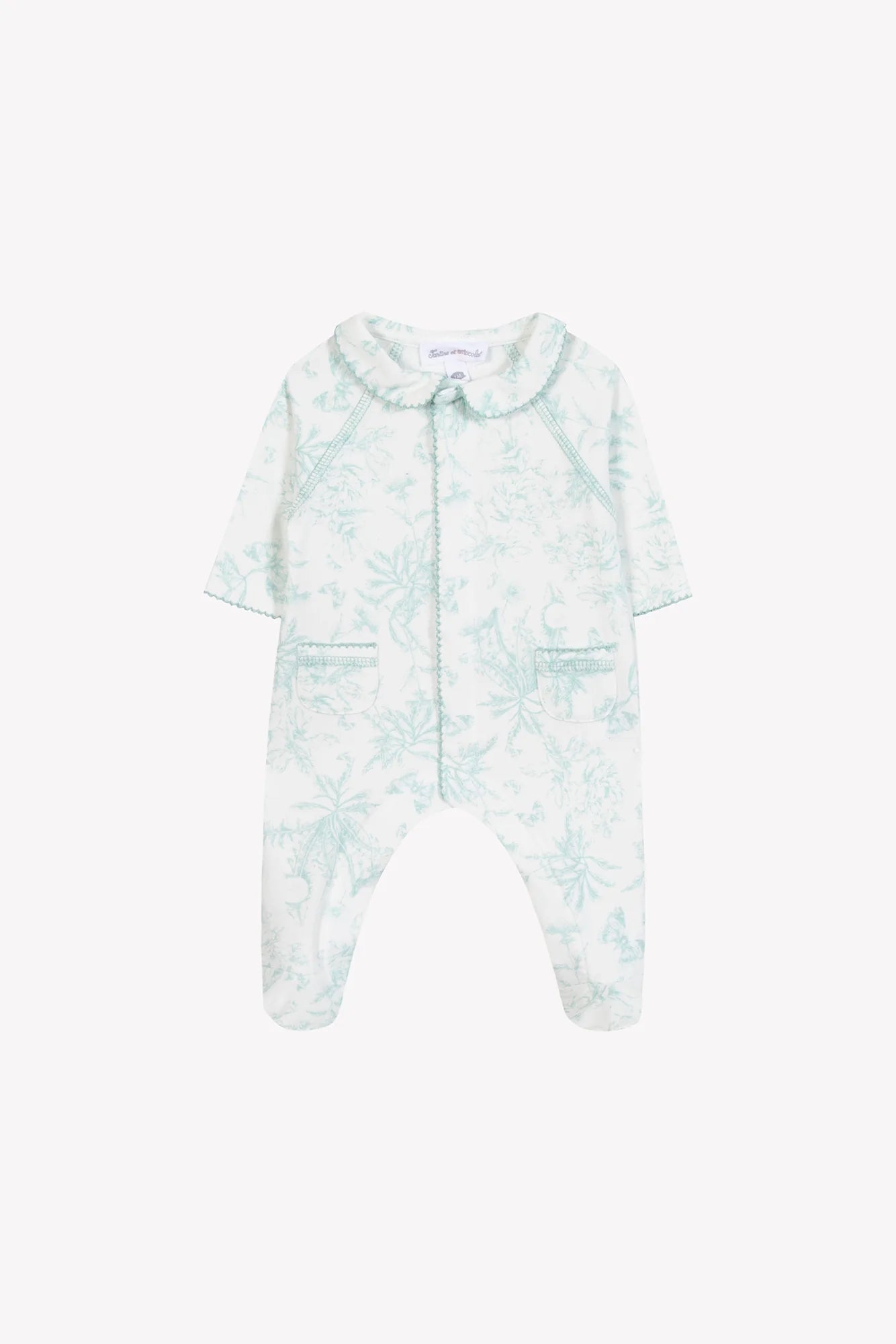PAJAMAS Green Inspirational water Toile de Jouy