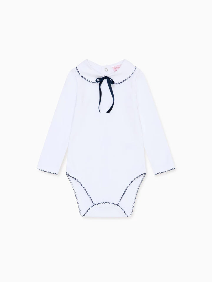 White Lirio Baby Body Vest by La Coqueta