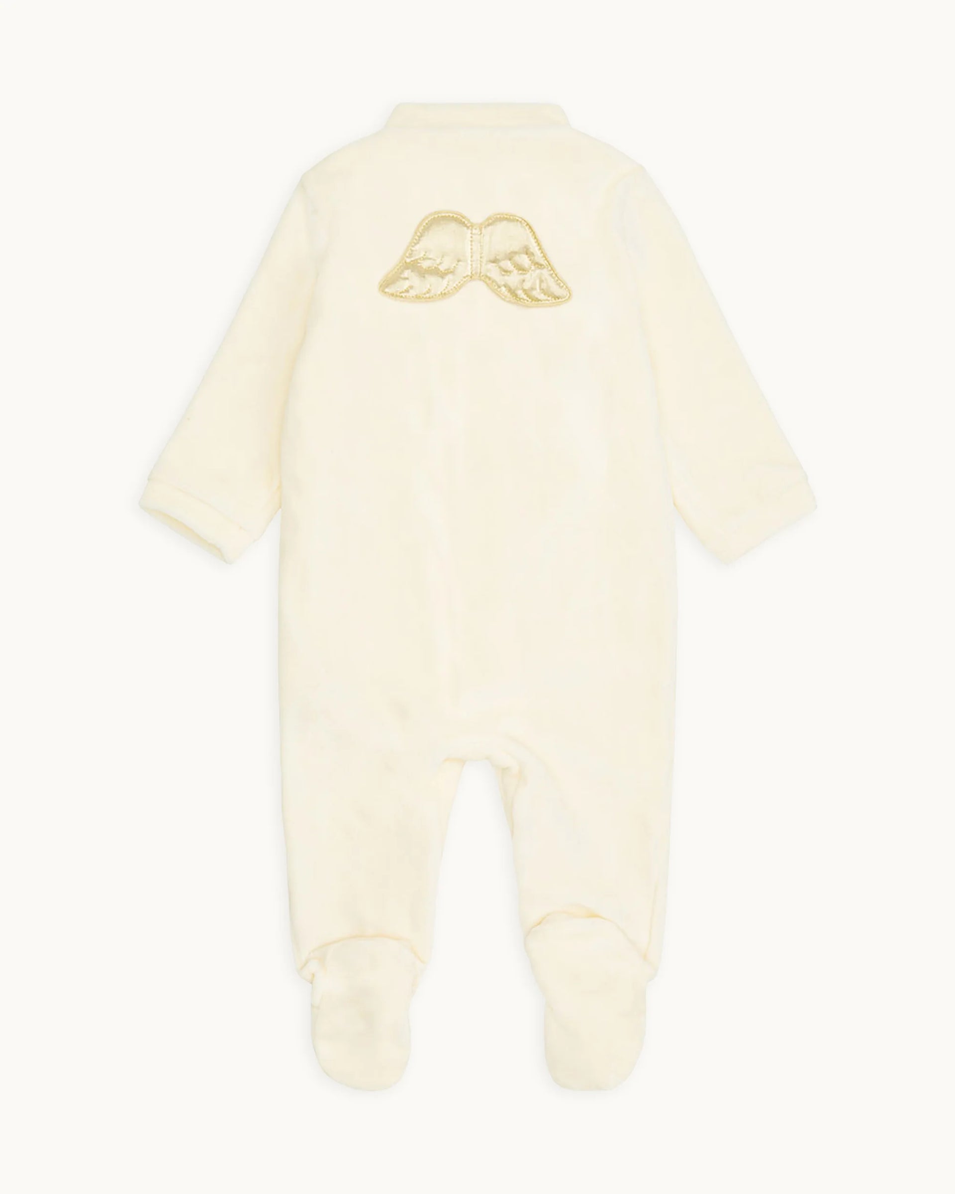VELOUR ANGEL WING™ SLEEPSUIT - GOLD & CREAM