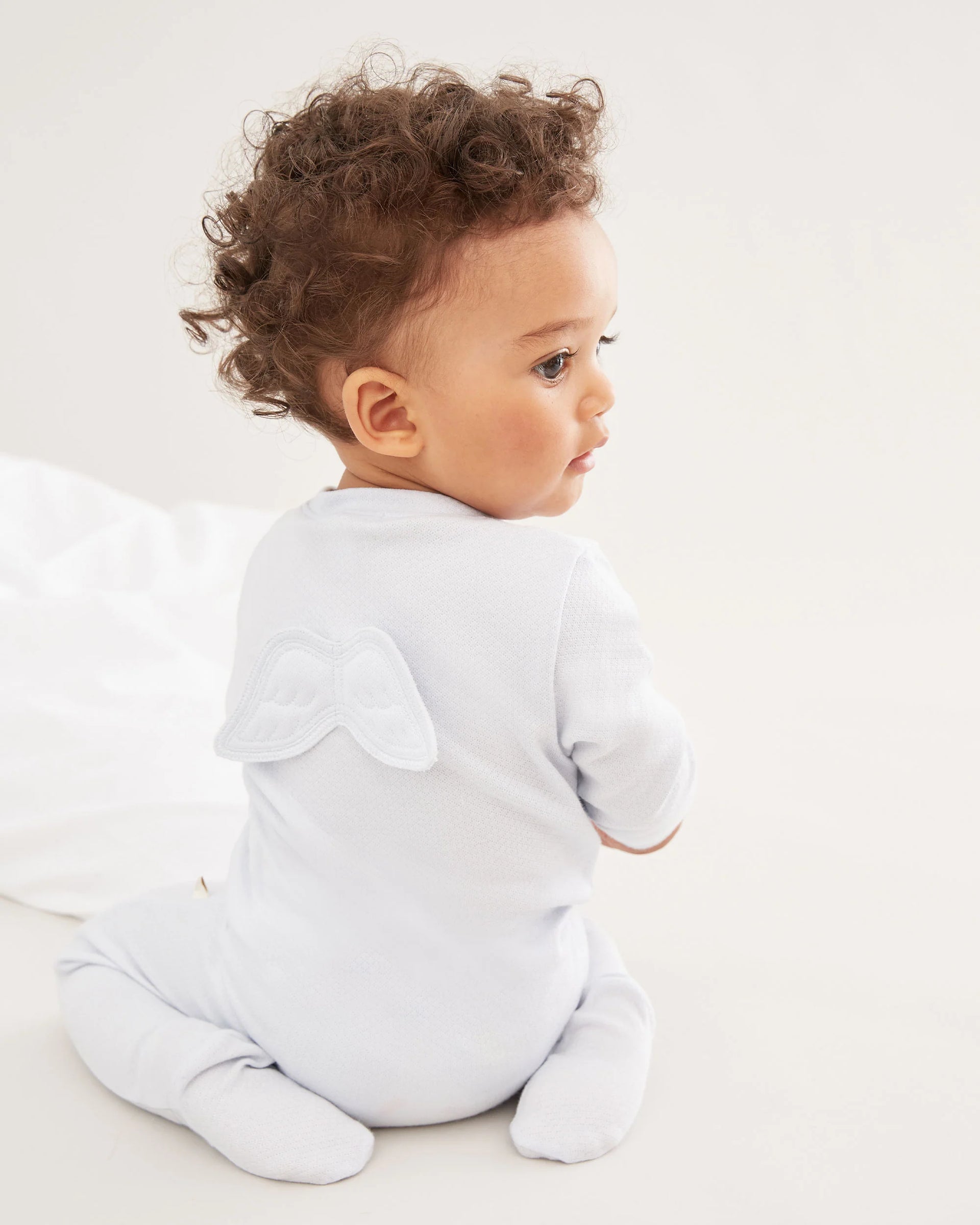 Angel Wing™ Pointelle Sleepsuit - Blue Regular