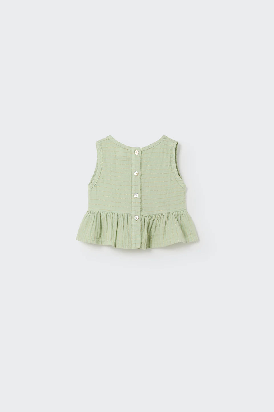 LUREX GAUZE BABY TOP - TENDER GREEN