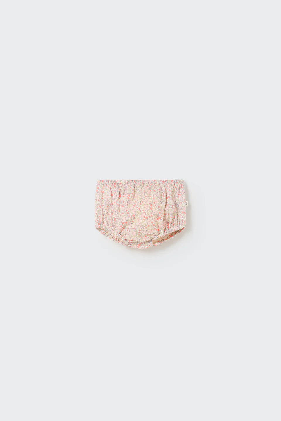 ORGANIC FLORAL BABY BLOOMERS Neon Coral